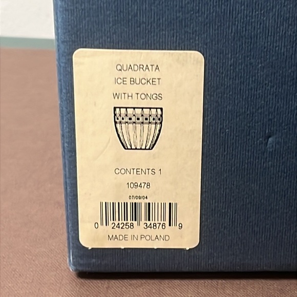 Marquis Waterford Crystal Quadrata Ice Bucket with Metal Tongs in Original Box - Picture 10 of 10